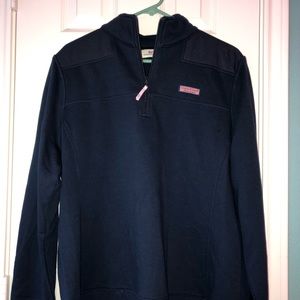 Blue quarter zip sweater